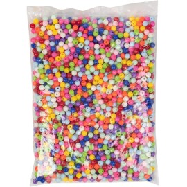2000Pcs Bubble Beads for Bracelets Making - Assorted Beads for Jewelry Making Supplies Plastic Beads for Hair Beads For Braids - Colorful Beads Charms for Jewelry Making Kits for Adults Women(0.24 In)