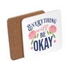 Untersetzer aus Kork – Everything Will be Okay Typographie Botschaft