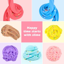 Butter Slime Kit, 56 Pack Colorful Slime, Soft and Non-Sticky Slime Party Favors for Kids, Birthday Classroom Exchange Gift Mini Slime, Stress Relief Toys for Boys Girls, 6 7 8 9 10 11 12