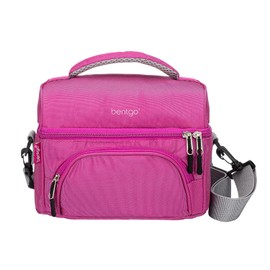 Bentgo Lunch Bag (Purple) - Insulated Lunch Tote for Work and School with Top and Main Compartments, 2-Way Zipper, Adjustable Strap, and Front Pocket - Fits All Bentgo Lunch Boxes and Other Containers