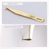 Curacoro Lash Tweezers, Fiber Tip Grip (Gold, Give Me the