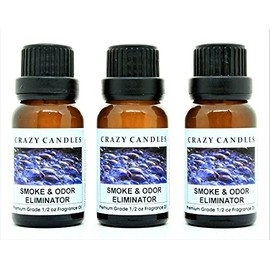 Crazy Candles Smoke and Odor Eliminator 3 Bottles 1/2 FL Oz Each (15ml) Premium Grade Scented Fragrance Oil