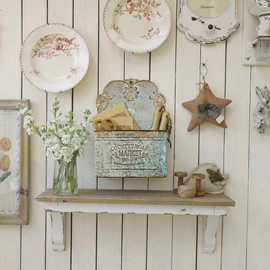 Chadechimo Hanging Wall Storage Baskets, Metal Hanging Baskets for Mail, Files, Books, Flowers & Accessories, Rustic Wall-Mounted Organizer for Entryway, Kitchen, Office, French Farmhouse Decor(Grey)