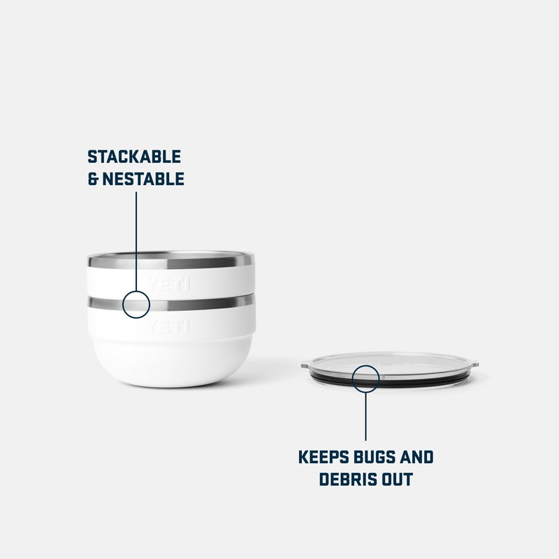 YETI Rambler Insulated Food Bowl, White, Medium (1.89 L)