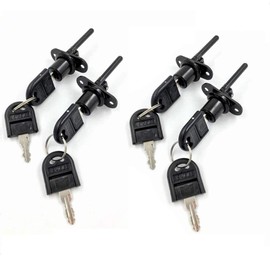 TBWHL 4 Pcs - Zinc Alloy Drawer Lock with Keys, Desk Locks File Cabinet Lock for Wardrobe Furniture Cabinet Locker Showcase with 2 Key 16mm (Black, Keyed Different)
