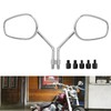 8M 10M Universal Oval Motorcycle Rear View Side Mirrors Chrome