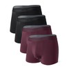 DAVID ARCHY Mens Trunks Underwear Modal Microfiber Soft Breathable Trunk Multipack, M,Black/Deep Grape Purple-4 Pack