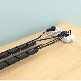 Spiral Cable Wrap,23ft-1/2 inch Spiral Wire Wrap(Wrapping Range:9mm-65mm),Spiral Cable Sleeve for TV PC Home Cinema CCTV Wires (1/2 Inch-23Ft, Black)