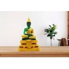 BUDDHO Emerald Buddha Statue Meditation 7" H. Jade Buddha Statue