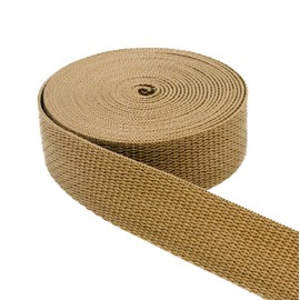 2 Inch Polypropylene Webbing: 5 Yards Light Weight 2" Strap - Webbing Plus (Tan)
