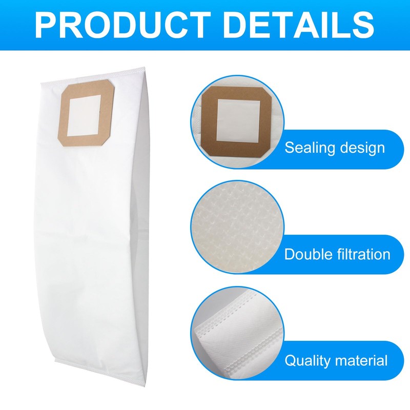 5 PACK Central Vacuum Filter Bags Fit for Vacuflo Maxum