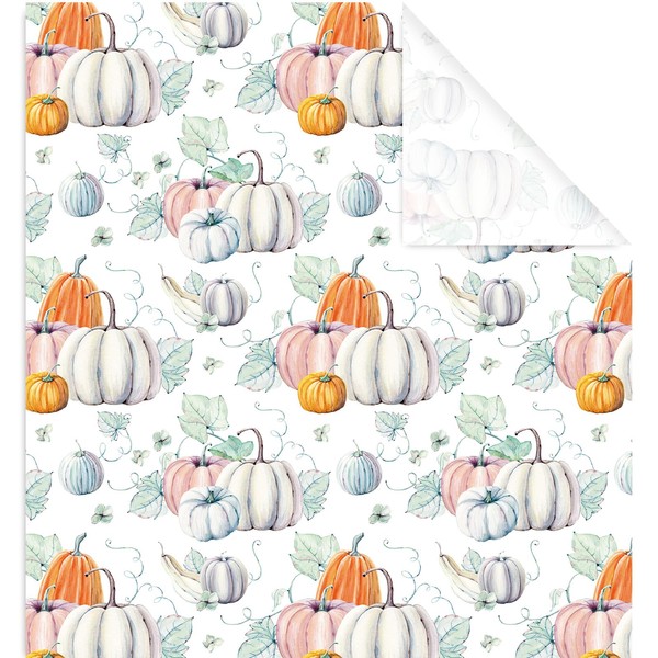 JarThenaAMCS 6 Sheets Fall Wrapping Paper -Not Roll- Autumn Pumpkin
