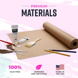 Bryco Goods (Pack of 2) Kraft Paper Roll - Brown - 18" x 2100" (175') - USA Made - Suitable for Packing - Moving - Shipping - Crafts - Wall Art - Bulletin Boards - Floor Covering - Table Runner