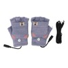 USB Heated Gloves Mitten Men Women Winter Knitted Fingerless Hand