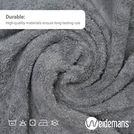 Weidemans Premium Towel Set of 6 Hand Towels 18" x 30" Color: Dark Grey |100% Cotton|6 Ultra Soft and Highly Absorbent Hand Towels for Bathroom, Gym, Hotel, Spa, Machine Washable