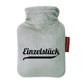 Huuraa Taschenwärmer Einzelstück Schriftzug Geschenk 0,2 Liter Grey Mini Veloursbezug Einzelstück Geschenkidee