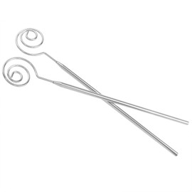 PIYANYO Stainless Steel Spiral Swirl Candy Fork 21cm/8.23in Hot Pot Fork DIY Chocolate Dipping Tool Silver 2PCS