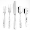 Fortessa Lucca Faceted 18/10 Stainless Steel Flatware Dessert/Oval Soup Spoon,