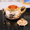 Chinese Gongfu Tea Set,Traditional Teapot Set Including 4 Metal Cups