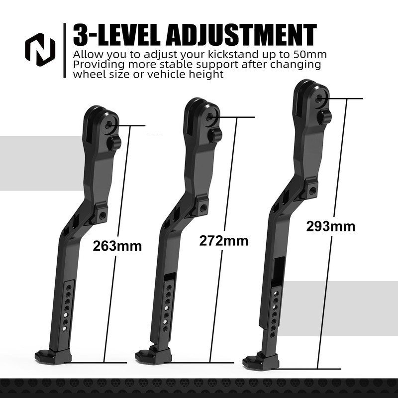 NICECNC Black 8-32MM Adjustable Kickstand Foot Side Kick Stand Side