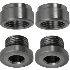 ICT Billet O2 Sensor Bung Universal de Acero Suave Soldadura Oxígeno Aire-Combustible Medidor de Relación de Combustible 2 pares M18 M18-1.5 Roscado Banda Ancha con Tapón Fabricado en Estados Unidos