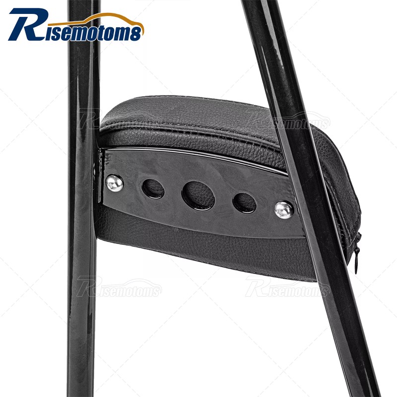 RI Gloss Black 24" Tall Passenger Sissy Bar Backrest w/Pad