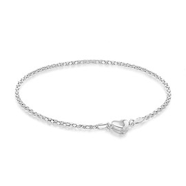 Tuscany Silver Women's Sterling Silver 6.4 mm Magnetic Heart Popcorn Chain Bracelet of Length 19 cm/7.5 Inch