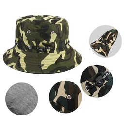 Apanphy® Summer Cotton Fishing Hat Safari Hiking Bucket Hat Outdoor Sun Break Adjustable Cap Camouflage