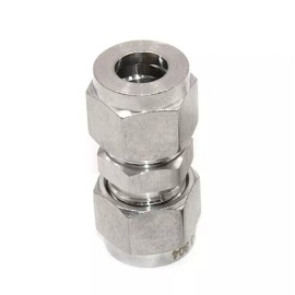 Hardwareeeer 304SS Compression Tube Fitting Union with Double Ferrules 3/8" OD x 3/8" OD 1PC