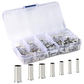 Pack of 650 Uninsulated Butt Connectors Assortment Kit, Electrical Wire End Ferrules, Crimp Connectors, Tin-Plated Copper Terminals for Electrical Splicing Projects, 0.5/0.75/1.0/1.5/2.5/4.0/6.0 mm²