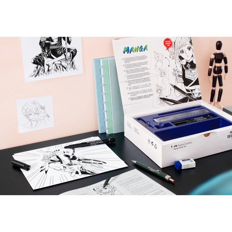 Faber-Castell - Pitt Artist Pen India Ink Pen, Manga Starter