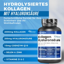 Vitastrong Collagen Complex Type I & III with Hyaluronic Acid 180 Tablets