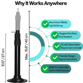 RhymKawa Wall Mount for Shuer UA874 PA805 Wireless Antenna Paddle Install, Mic Hanger Stand for Sdudio, Conference, Aluminum 2 Pack (Black, Small)