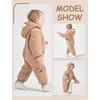 SEAUR Baby Boys Girls Footie Snowsuit Cartoon Bear Warm Hooded