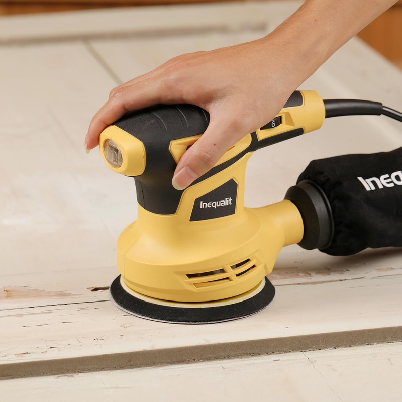 Inequalit Random Orbital Sander, 2.4Amp 5-Inch Corded Palm Sander, Max