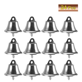 TENDYCOCO 24pcs Christmas Jingle Bell Hanging Bells Christmas Tree Hanging Decoration Pendants For Xmas Home Holiday Party Decor ( Silver 45mm )