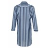 Mens Summer Nightshirt Poly Cotton Stripe (XXL, Navy)