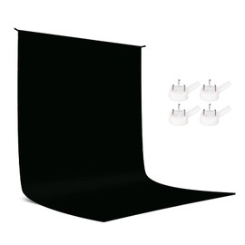 Black Backdrop, 1.5×2m/5x6.5ft Photo Backdrop Black, Collapsible Cloth Background for Photography, Photoshoot Backdrop for Photo Video Studio, with 4 Wall Hook