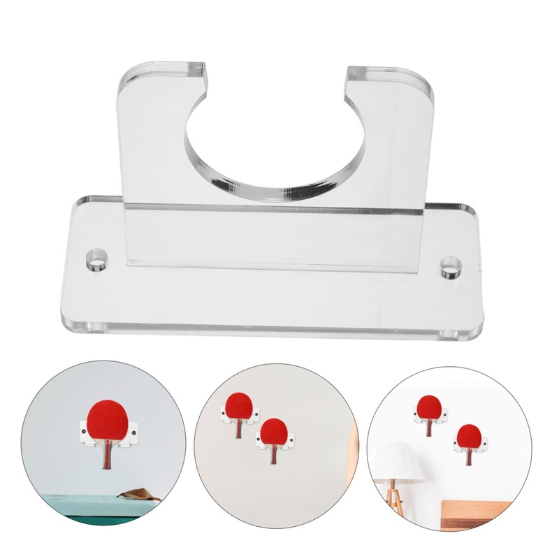 Kisangel Multi-functional Pingpong Racket Stand Acrylic Display Mount Bat Holder