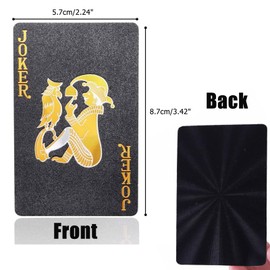 Poker Cards, Playing Cards, Waterproof Playing Cards, Plastic Playing Cards, Professional Poker Card, Black Playing Cards, Card Game, Standard 54 Poker, for Texas Holdem Poker Deluxe Card Games