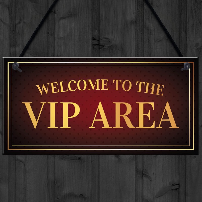 RED OCEAN Vip Area Welcome Hanging Home Bar Sign Novelty