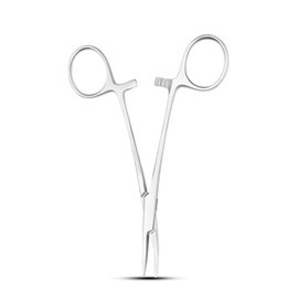 HighFitt AZN Fishing Forceps Dog Hemostat Forceps Scissors Ear Hairs Tools Locking Pliers Stud Ball earings Holder Dog Ear Hair Grooming Tweezers Forceps (Curved)