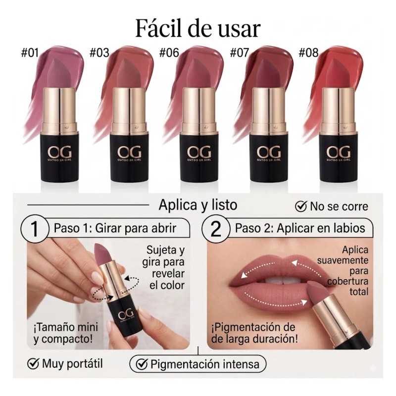 OG Premium Moisturizing Matte Red Lipstick – Long-lasting, Elegant Finish