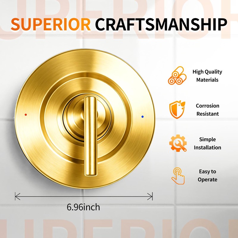 Replacement Trim Kit Compatible with Moen T2901BG, Brushed Gold