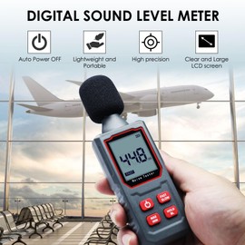 Decibel Meter Sound Level Reader 30-130dB Handheld Sound Level Meter SPL Meter with Capacitive Microphone Sensor HD Backlight Display Portable db Meter Decibel Monitoring Tester