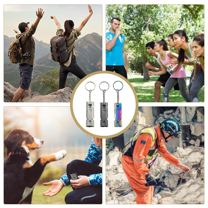 EHDWXVZM 3 Stücke Edelstahlpfeife, Notpfiffe, Schallmacher, Trainingspfeife, Aktivitätsausrüstung Im Freien.