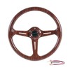 RASTP Walnut Wood Grain Trim Racing Steering Wheel, 13.8''/350MM 6