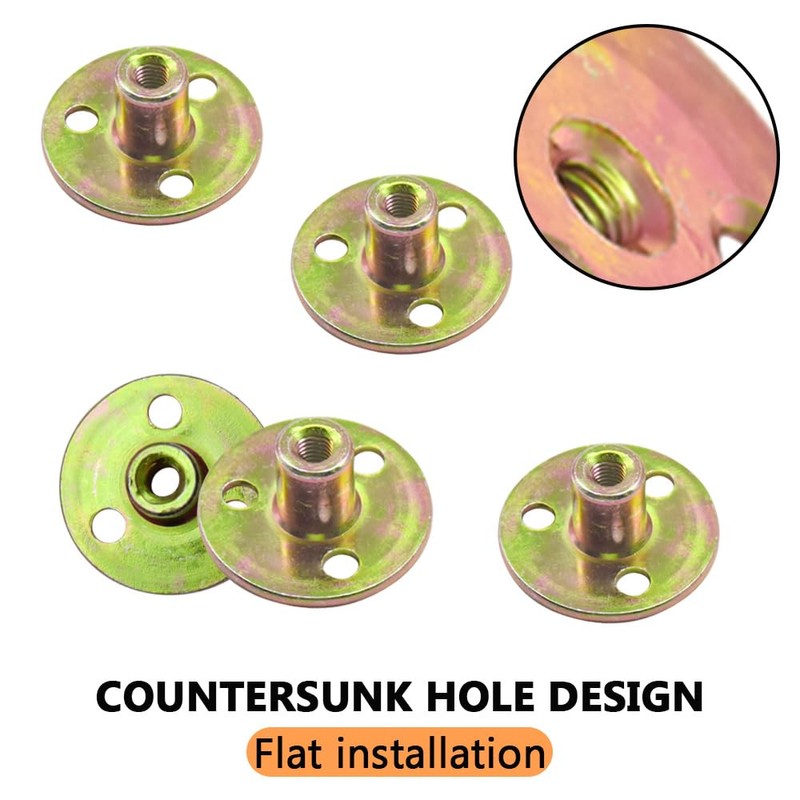 Hocansen Pack of 10 Flange Nuts T Nut M6 Brad