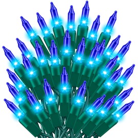 TWINGLEHOME Ultra-Bright Connects End to End Blue Christmas Mini Light 300L 63.8Ft(2Sets-Each 150L)UL Listed Incandescent Bulb String Light for Indoor Outdoor Holiday Garden Party Christmas Tree Decor