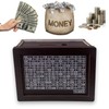 Cash Vault Wooden Savings Challenge Box with Counting Target, Reusable